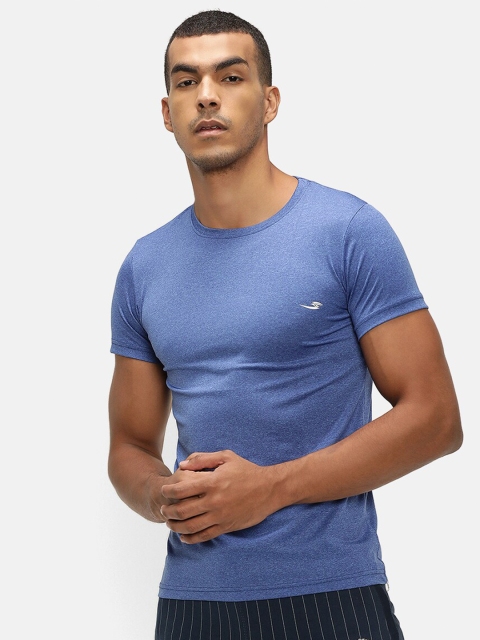 V2 Value & Variety Men Blue Slim Fit Half Sleeves T-shirt