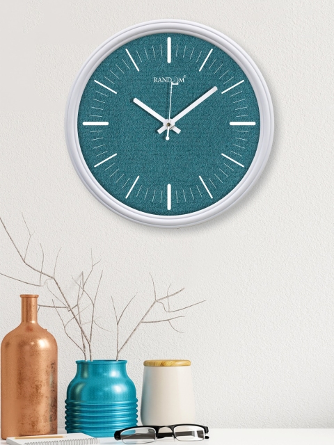 RANDOM Green & Off White Contemporary Wall Clock