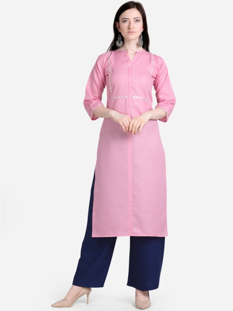 SAADHVI Women Pink Kurta with Palazzos