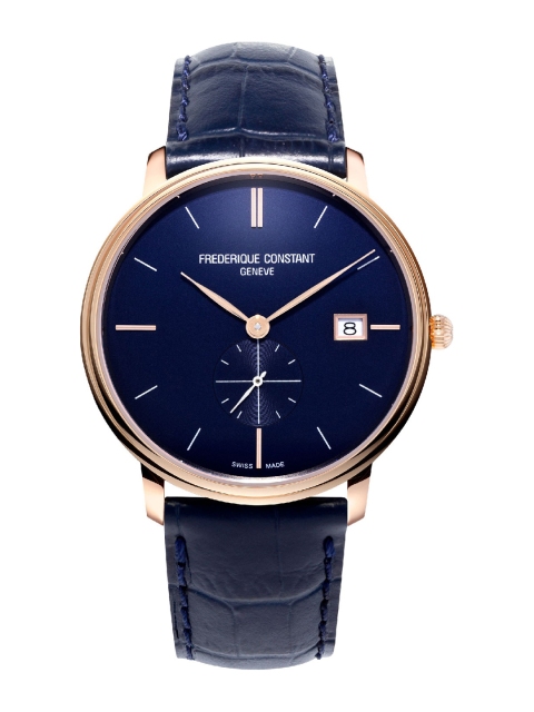 Frederique Constant Men Blue Dial & Blue Leather Straps Analogue Watch