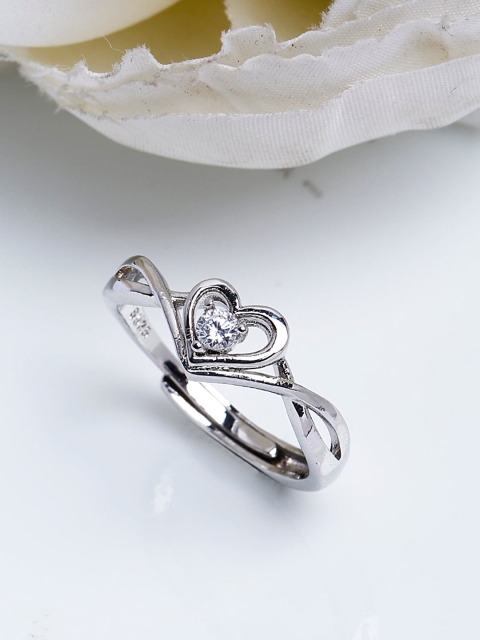 Shining Diva Fashion Platinum-Plated Silver-Toned White CZ-Studded Adjustable Finger Ring
Shining Diva Fashion Platinum-Plated Silver-Toned White CZ-Studded Adjustable Finger Ring