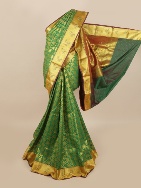 Pothys Green & Golden Woven Design Saree