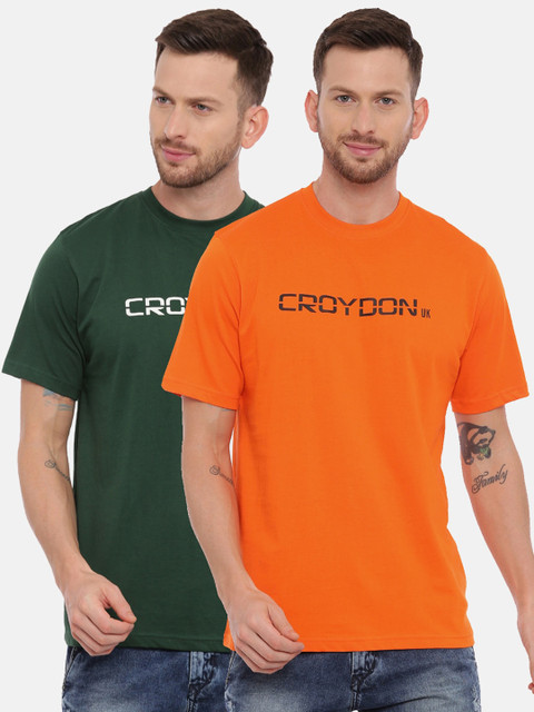 CROYDON Men Orange and Green Pack Of 2 Slim Fit T-shirt
CROYDON Men Orange and Green Pack Of 2 Slim Fit T-shirt