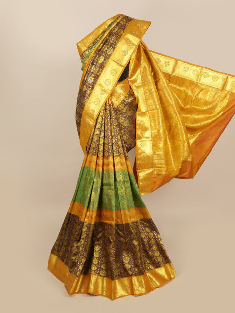Pothys Coffee Brown & Gold Ethnic Motifs Woven Design & Stone Work Detail Silk Blend Saree
Pothys Coffee Brown & Gold Ethnic Motifs Woven Design & Stone Work Detail Silk Blend Saree
