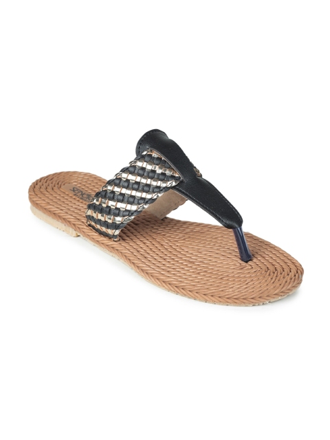 Liberty Women Black T-Strap Flats
