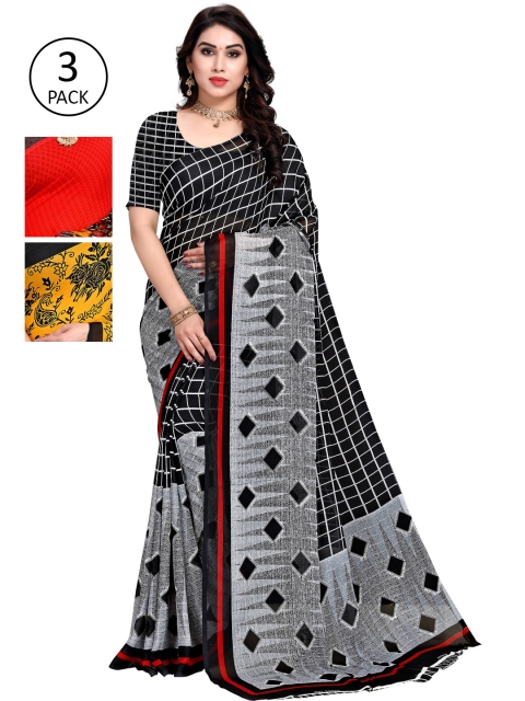 KALINI Multicoloured Pack of 3 Saree, Multi
