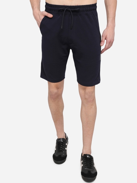JADE BLUE Men Navy Blue Slim Fit Mid-Rise Regular Shorts