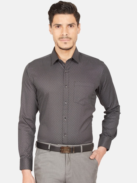 Oxemberg Men Black Slim Fit Printed Casual Shirt