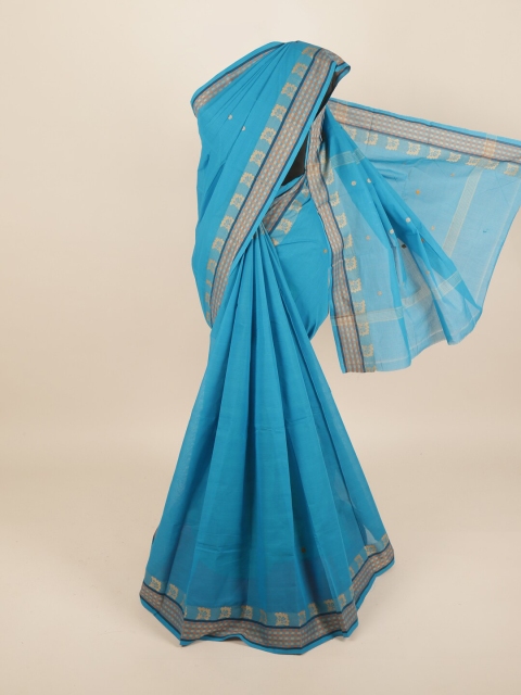 Pothys Blue Ethnic Motifs Woven Design Pure Cotton Saree
