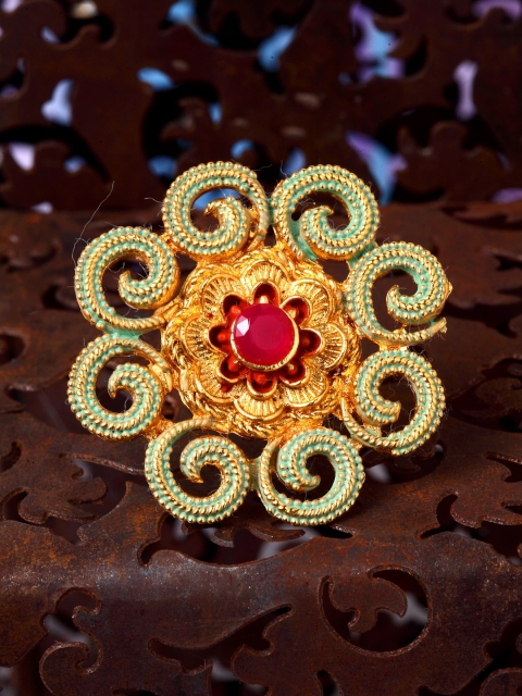 Shining Diva Gold-Plated & Pink Stone-Studded Meenakari Traditional Adjustable Finger Ring
Shining Diva Gold-Plated & Pink Stone-Studded Meenakari Traditional Adjustable Finger Ring