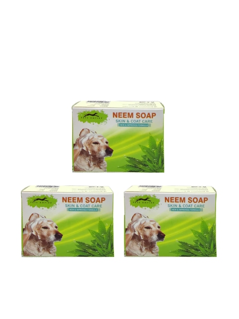 PETS EMPIRE Pack Of 3 Green Naturalis Handmade Neem Dog Soaps