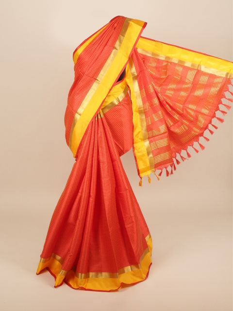 Pothys Red & Yellow Printed Zari Saree