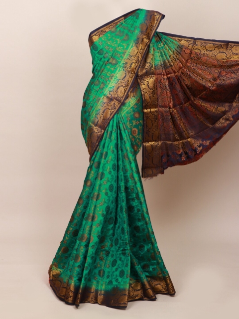 Pothys Green & Gold-Toned Woven Design Art Silk Saree