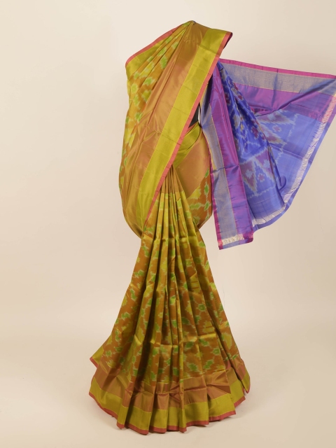 Pothys Green & Blue Pure Silk Saree