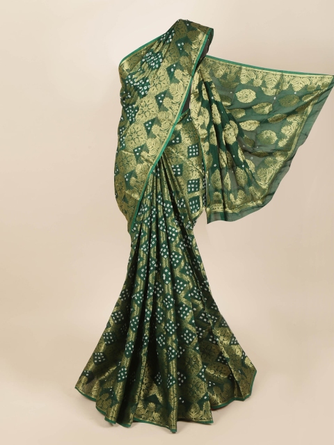 Pothys Green & Gold-Toned Woven Design Zari Art Silk Saree