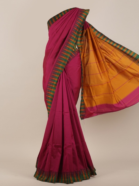 Pothys Magenta & Mustard Art Silk Saree