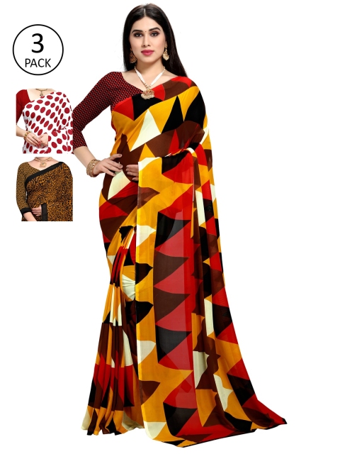 KALINI Multicoloured Pack of 3 Saree, Multi