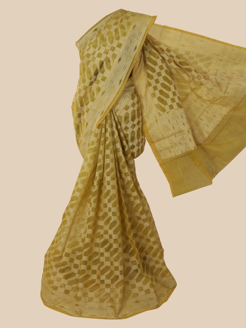 Pothys Olive Green Manipuri Cotton Saree