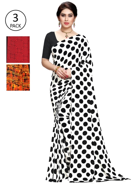 KALINI Pack of 3 Printed Sarees, Multi