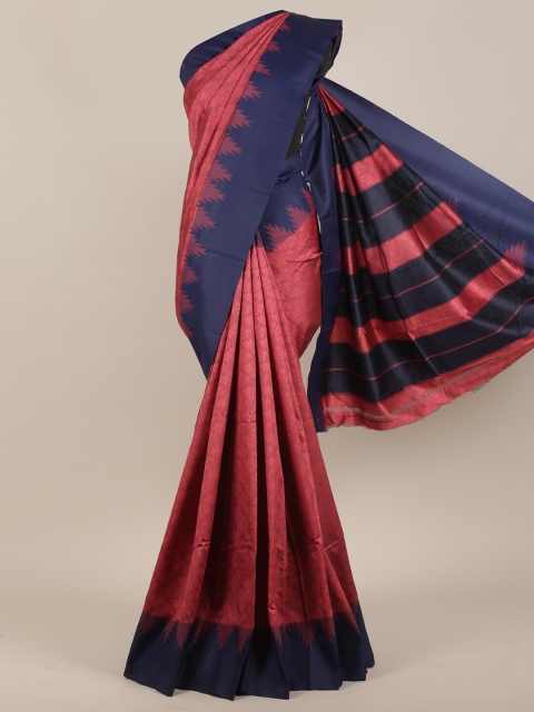 Pothys Pink & Navy Blue Art Silk Saree