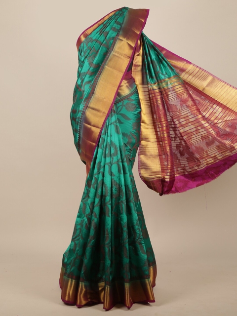 Pothys Green & Pink Woven Design Jute Silk Saree