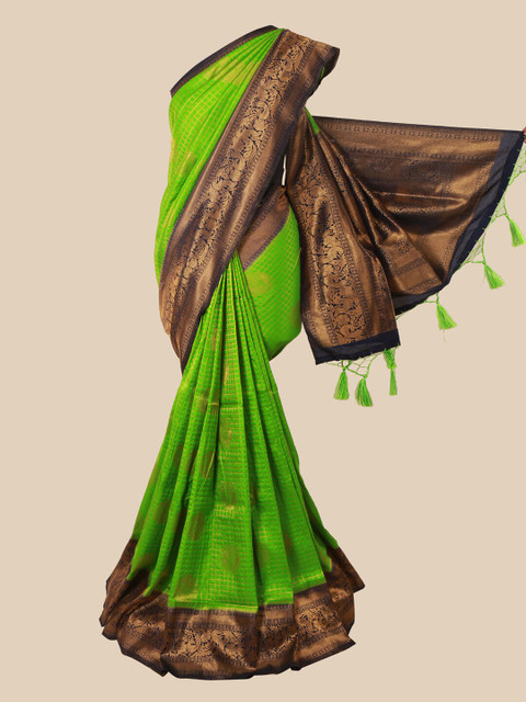 Pothys Green & Black Woven Design Zari Jute Silk Saree 
Pothys Green & Black Woven Design Zari Jute Silk Saree