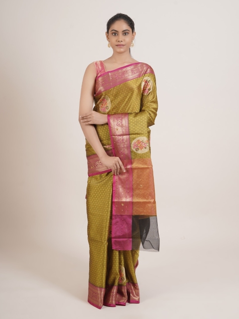 Pothys Green & Pink Woven Design Saree