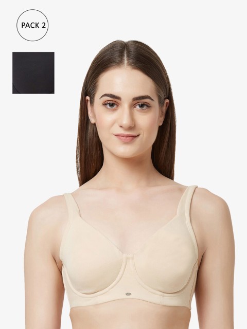 Soie Pack Of 2 Black & Beige Everyday Bras Full Coverage Underwired COMBO CB-204NUDE/BLACK
Soie Pack Of 2 Black & Beige Everyday Bras Full Coverage Underwired COMBO CB-204NUDE/BLACK