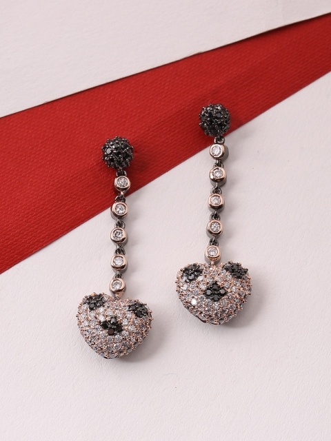 Tistabene Rhodium-Plated White & Black Heart Shaped Love Beauty Dangler Drop Earrings
Tistabene Rhodium-Plated White & Black Heart Shaped Love Beauty Dangler Drop Earrings