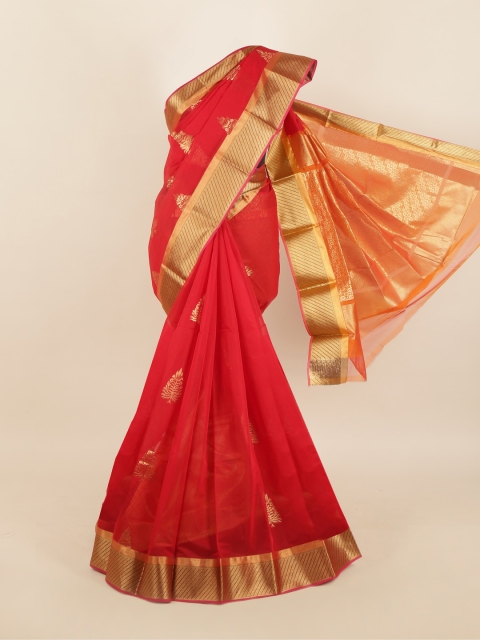 Pothys Red & Golden Woven Design Saree