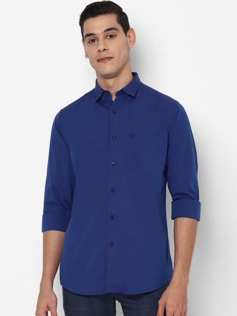 Allen Solly Men Blue Pure Cotton Slim Fit Casual Shirt