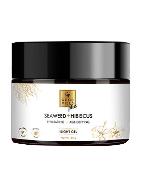 Good Vibes Plus Seaweed & Hibiscus Hydrating & Age Defying Night Gel 50 g, Transparent