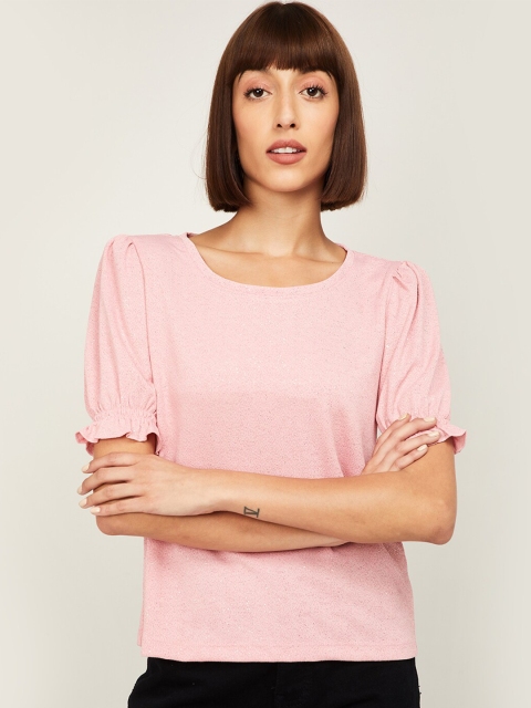 Bossini Pink Puff Sleeve Blouson Top