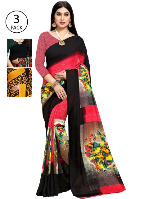 KALINI Pack Of 3 Printed Saree, Multi