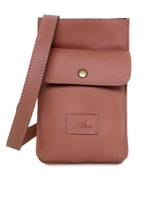 yelloe Women Tan Brown Solid Mobile Sling Bag