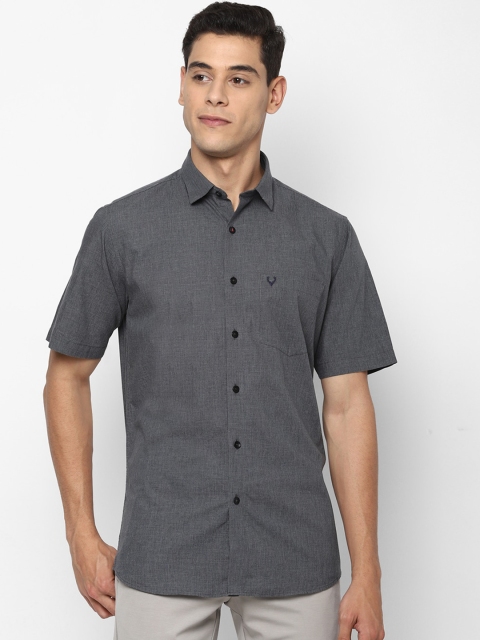 Allen Solly Men Grey Pure Cotton Slim Fit Casual Shirt