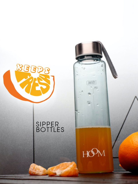 HOOM Blue & Silver-Toned Printed Sipper Water Bottle 350 ML 
HOOM Blue & Silver-Toned Printed Sipper Water Bottle 350 ML