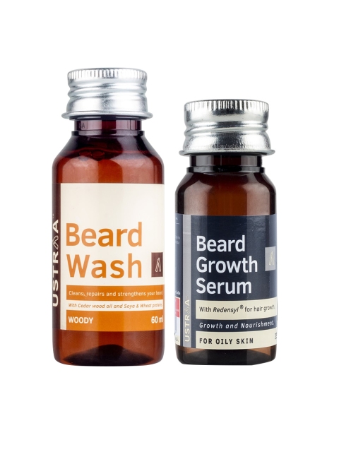 Ustraa Beard Growth Serum & Beard Wash, Brown