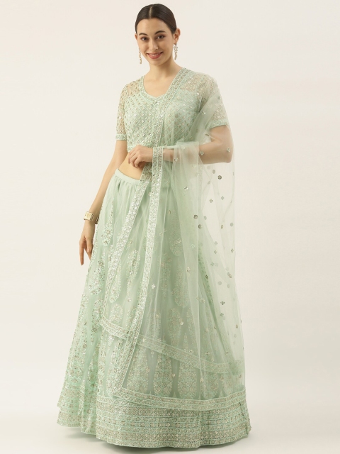 panchhi Sea Green & Silver-Toned Semi-Stitched Lehenga & Unstitched Blouse With Dupatta
panchhi Sea Green & Silver-Toned Semi-Stitched Lehenga & Unstitched Blouse With Dupatta