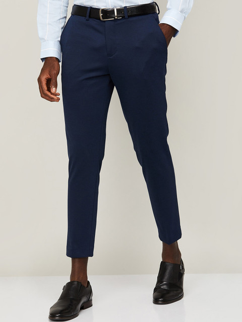 CODE by Lifestyle Men Navy Blue Slim Fit Formal Trousers
CODE by Lifestyle Men Navy Blue Slim Fit Formal Trousers