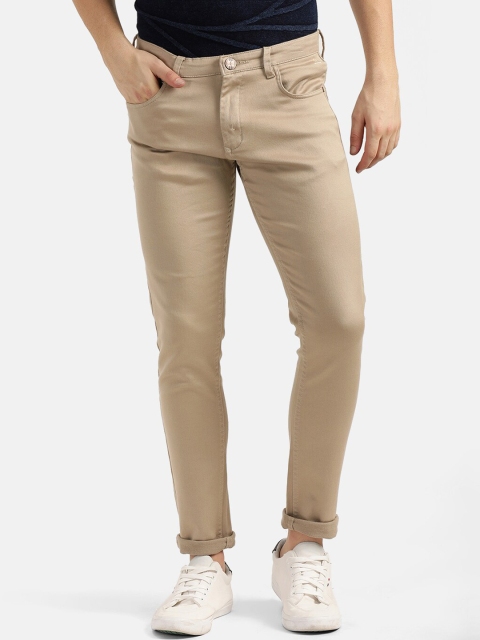 V2 Value & Variety Men Beige Pure Cotton Chinos Trousers