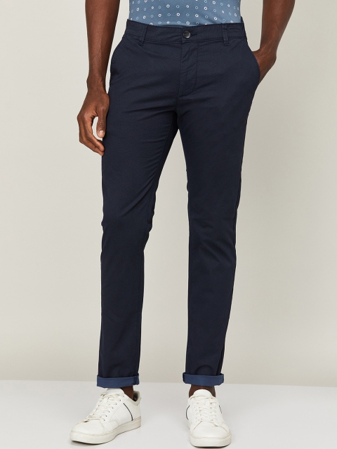 Fame Forever by Lifestyle Men Navy Blue Slim Fit Trousers