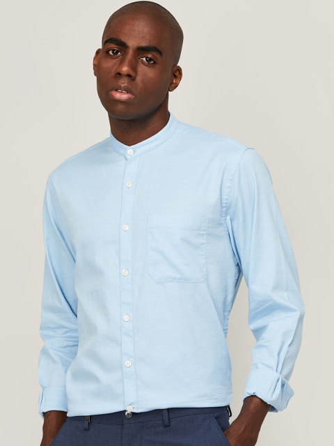 CODE by Lifestyle Men Blue Cotton Smart Casual Shirt