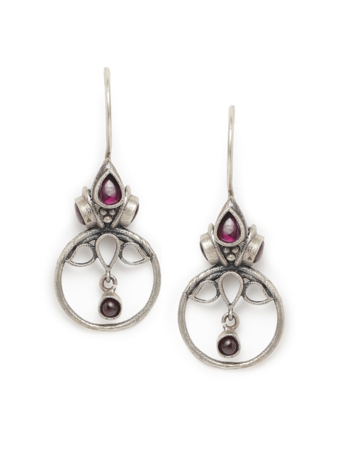 Fabindia Silver-Toned Contemporary Drop Earrings