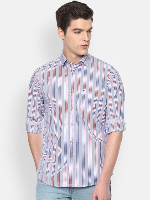 Van Heusen Sport Men Blue Slim Fit Striped Casual Shirt