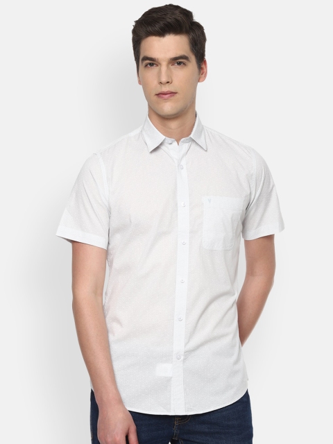 Van Heusen Men White Slim Fit Casual Shirt