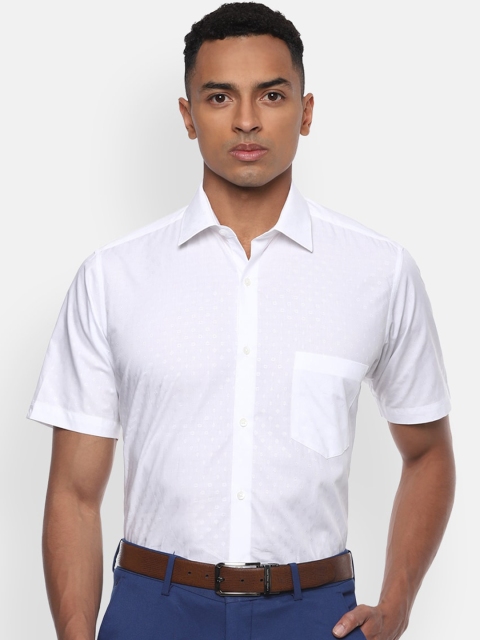 Van Heusen Men White Printed Casual Shirt