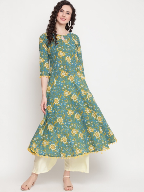 GULMOHAR JAIPUR Women Blue & Yellow Floral Printed Keyhole Neck Floral Anarkali Kurta
GULMOHAR JAIPUR Women Blue & Yellow Floral Printed Keyhole Neck Floral Anarkali Kurta