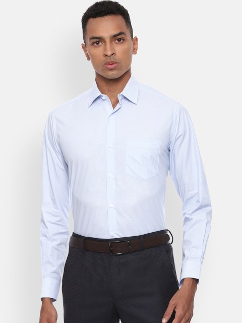 Van Heusen Men Blue Checked Casual Shirt