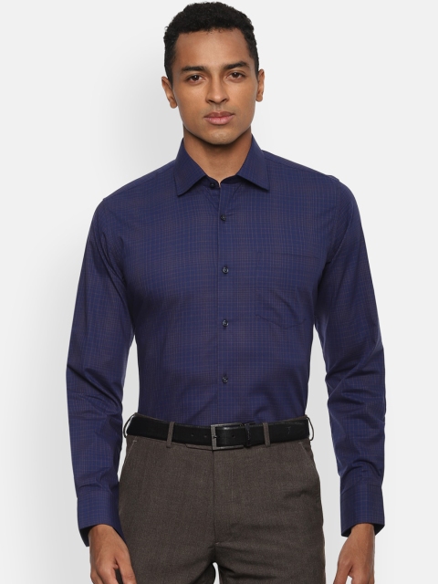 Van Heusen Men Navy Blue Slim Fit Formal Shirt